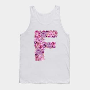 Pink Floral Letter F Tank Top